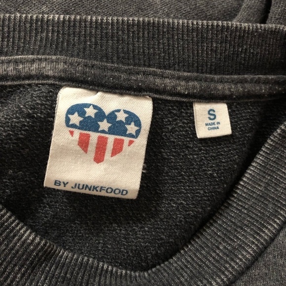 JUNK FOOD Mineral Wash Graphic Pullover Crewneck Sweatshirt Size S - Picture 5 of 6